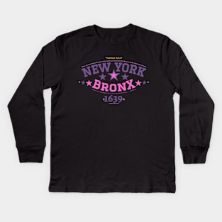 New York Bronx 'Yield to the Evil' Logo Shirt - Urban Streetwear Collection Kids Long Sleeve T-Shirt